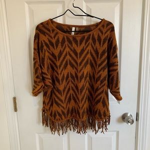 ny collection patterned poncho sweater